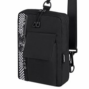 Сумка на плечо HEIKKI TORRENT (ХЕЙКИ) с карманом, "Anime face", черная, 25х18х3 см, 272637