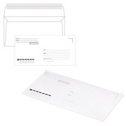 Конверты Е65 (110х220 мм), отрывная лента, "Куда-Кому", 80 г/м2, КОМПЛЕКТ 1000 шт., 41643