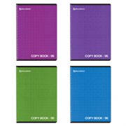 Тетрадь А4, 96 л., BRAUBERG, гребень, клетка, обложка картон, МОНОХРОМ 2, 402058