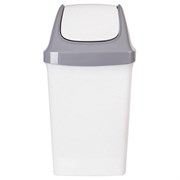 Ведро мусорное с КРЫШКОЙ (качающейся) 50 литров,"СВИНГ", 73х40х35 см, серое, IDEA, М 2464, М2464