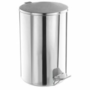 Ведро мусорное с педалью 10 литров, УСИЛЕННОЕ, кольцо под мешок, хром, нержавеющая сталь, ТИТАН