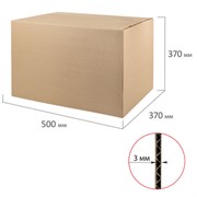 Гофрокороб, длина 500 мм х ширина 370 мм х высота 370 мм, марка Т22, профиль В, FEFCO 0201 / ГОСТ, исполнение А, 440107