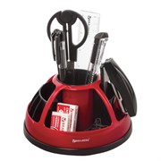 Канцелярский набор BRAUBERG "ULTRA", 10 предметов, вращающаяся конструкция, черно-красный, 231929