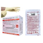 Перчатки латексные стерильные хирургические, КОМПЛЕКТ 50 пар (100 штук), Германия, размер 7, М (средний), SFM