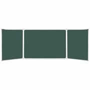 Доска для мела магнитная 3-х элементная 100х150/300 см, ДОПОЛНИТЕЛЬНАЯ ЛИНИЯ/КЛЕТКА, зеленая, BRAUBERG, 236972