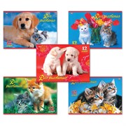 Альбом для рисования, А4, 12 листов, скоба, обложка офсет, HATBER ECO, 205х290 мм, "Верные друзья", 032835, 12А4C