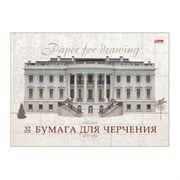 Альбом для черчения А4 32 л., склейка, 190 г/м2, подложка, HATBER, "Классика", 004192, 32Ач4Ак_09480