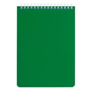 Блокнот А5 146х205 мм, 60 л., гребень, перфорация на отрыв, лакированный, BRAUBERG, Зеленый, 111272