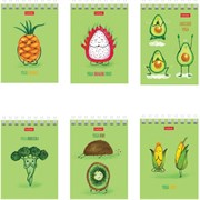 Блокнот МАЛЫЙ ФОРМАТ А7 75х105 мм, 60 л., гребень, картон, клетка, HATBER, "Йога-Фитнес", 066625, 60Б7В1гр