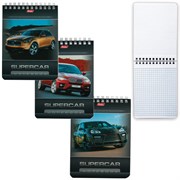 Блокнот МАЛЫЙ ФОРМАТ А6 110х145 мм, 40 л., гребень, лакированная обложка, клетка, HATBER, "Машины", 004666, 40Б6B1гр