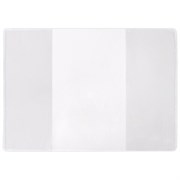 Обложка для паспорта, трудовой книжки нового образца, вертикальная, ПВХ, прозрачная, "ДПС", 1071.К