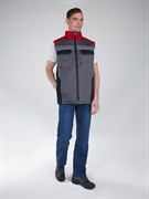 Жилет утепленный Вектрон СОП (тк.Смесовая,240), серый/черный/красный