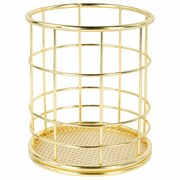 Органайзер-стаканчик для косметики и мелочей MONTE VITA (МОНТЕ ВИТА), металлический, 100х90 мм, золото, 272486