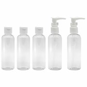 Дорожный набор флаконов в косметичке с наклейками, 5х100 мл, цвет белый, DASWERK (ДАСВЕРК), 609295