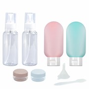 Дорожный набор флаконов в косметичке, 6 флаконов (2х80 мл / 2х60 мл / 2х10 мл), DASWERK (ДАСВЕРК), 609302