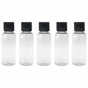 Дорожный набор флаконов в косметичке с наклейками, 5х50 мл, цвет черный, DASWERK (ДАСВЕРК), 609306