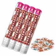 Хлопушка пневматическая 40 см "Рубли" 3+1 шт. В ПОДАРОК, бумажный наполнитель "купюры", ЗОЛОТАЯ СКАЗКА, 592086