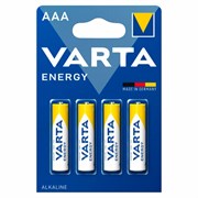 Батарейки алкалиновые "мизинчиковые" КОМПЛЕКТ 4 шт., VARTA ENERGY, ААА (LR03,15А), блистер, 4103229414