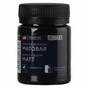 Краска акриловая матовая "Декола", банка 50 мл, черная, Невская Палитра, 14328810