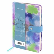 Ежедневник недатированный А5 138х213 мм BRAUBERG "Nebula", под кожу, застежка 160 л., синий микс, 116238