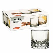 Стакан низкий, объем 250 мл, КОМПЛЕКТ 6 штук, стекло, PASABAHCE "ВАЛЬС", фирменная подарочная упаковка, 42943
