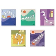 Тетрадь обложка пластик, А5, 48 л., скоба, клетка, ERICH KRAUSE, "Cat Day" (микс в спайке), 54159