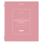 Тетрадь предметная CLASSIC 48 л., рельефный картон, матовая ламинация, АНГЛИЙСКИЙ, клетка, подсказки, BRAUBERG, 405137
