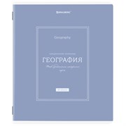 Тетрадь предметная CLASSIC 48 л., рельефный картон, матовая ламинация, ГЕОГРАФИЯ, клетка, подсказки, BRAUBERG, 405139
