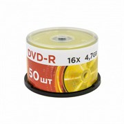 Диск DVD-R MIREX, 4,7 Гб, 16x, Cake Box (упаковка на шпиле), КОМПЛЕКТ 50 шт., UL130003A1B