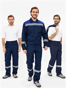 Костюм Лигор-1 Премиум СОП (тк.Смесовая,240) брюки, т.синий/васильковый