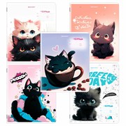 Тетрадь 18 л. BRAUBERG клетка, обложка картон, КОТИКИ, 107300