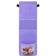 Кармашки-органайзер в шкафчик для детского сада ЮНЛАНДИЯ, с ПРОЗРАЧНЫМ КАРМАНОМ, увеличенный размер, 26х80 см, "Deer", 271070