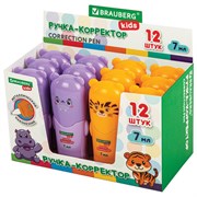 Ручка-корректор BRAUBERG KIDS "ЗВЕРЯТА", 7 мл, металлический наконечник, корпус ассорти, 272493
