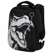 Ранец BRAUBERG SHINY, 2 отделения, с брелком, Scary dino, СВЕТЯЩИЙСЯ РИСУНОК, 38х28х14 см, 273143