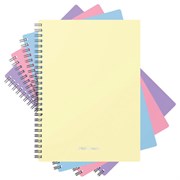 Тетрадь обложка пластик, А5, 80 л., гребень, клетка, ErichKrause, "Pastel" ассорти (4 вида), 50162