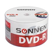 Диск DVD-R SONNEN 4,7 Gb 16x Bulk (термоусадка без шпиля), КОМПЛЕКТ 50 шт., 512574