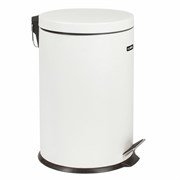 Ведро мусорное с педалью 20 литров "Classic", БЕЛОЕ ГЛЯНЦЕВОЕ, металлическое, со съемным внутренним ведром, LAIMA, 604949
