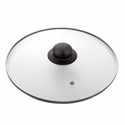 Крышка стеклянная 26 см с пароотводом, жаропрочное стекло, нержавеющая сталь ободка, SCOVO "Classic", KC-226