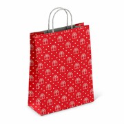 Крафт-пакет бумажный "Сюрприз" 22х12х25 см, с кручеными ручками, плотность 100 г/м2, белый, 113150