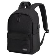 Рюкзак HEIKKI ACTIVE (ХЕЙКИ) универсальный, отделение для ноутбука, USB-порт, черный, 44х31х14 см, 272560
