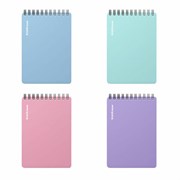 Блокнот МАЛЫЙ ФОРМАТ А6, 102х146 мм, 80 л., гребень, пластик, клетка, ERICH KRAUSE, "Pastel", 63645