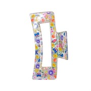 Краб для волос 8,5 см, прозрачный с рисунком, АССОРТИ, MONTE VITA (МОНТЕ ВИТА), 457005