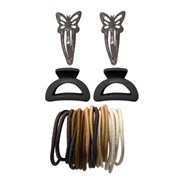 Набор для волос 24 шт.: 2 заколки 5 см, 2 краба 2,5 см, 20 резинок, MONTE VITA (МОНТЕ ВИТА), 457035