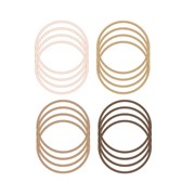 Резинка для волос НАБОР 16 шт., 0,15х14 см, чёрный, коричневый, бежевый, MONTE VITA (МОНТЕ ВИТА), 457036