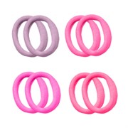 Резинки для волос НАБОР 8 шт., мягкие, средние, оттенки розового, MONTE VITA (МОНТЕ ВИТА), 457048