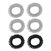 Резинки для волос НАБОР 6 шт., диаметр 3,5 см, пружинка, АССОРТИ, MONTE VITA (МОНТЕ ВИТА), 457058