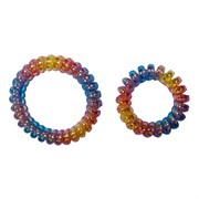 Резинки для волос НАБОР 2 шт., диаметр 5,5 и 3,5 см, пружинка, разноцветные, MONTE VITA (МОНТЕ ВИТА), 457063