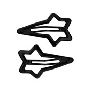 Заколки для волос НАБОР 2 шт., 5,5 см, клик-клак, soft touch, чёрный, MONTE VITA (МОНТЕ ВИТА), 457081