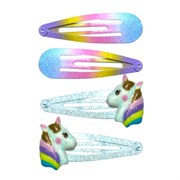 Заколки для волос НАБОР 4 шт., 5 см, клик-клак, с декоративными элементами, АССОРТИ, MONTE VITA (МОНТЕ ВИТА), 457090