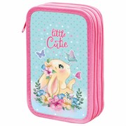 Пенал ПИФАГОР, 3 отделения, ламинированный картон, 19х11 см, "Pretty bunny", 273485